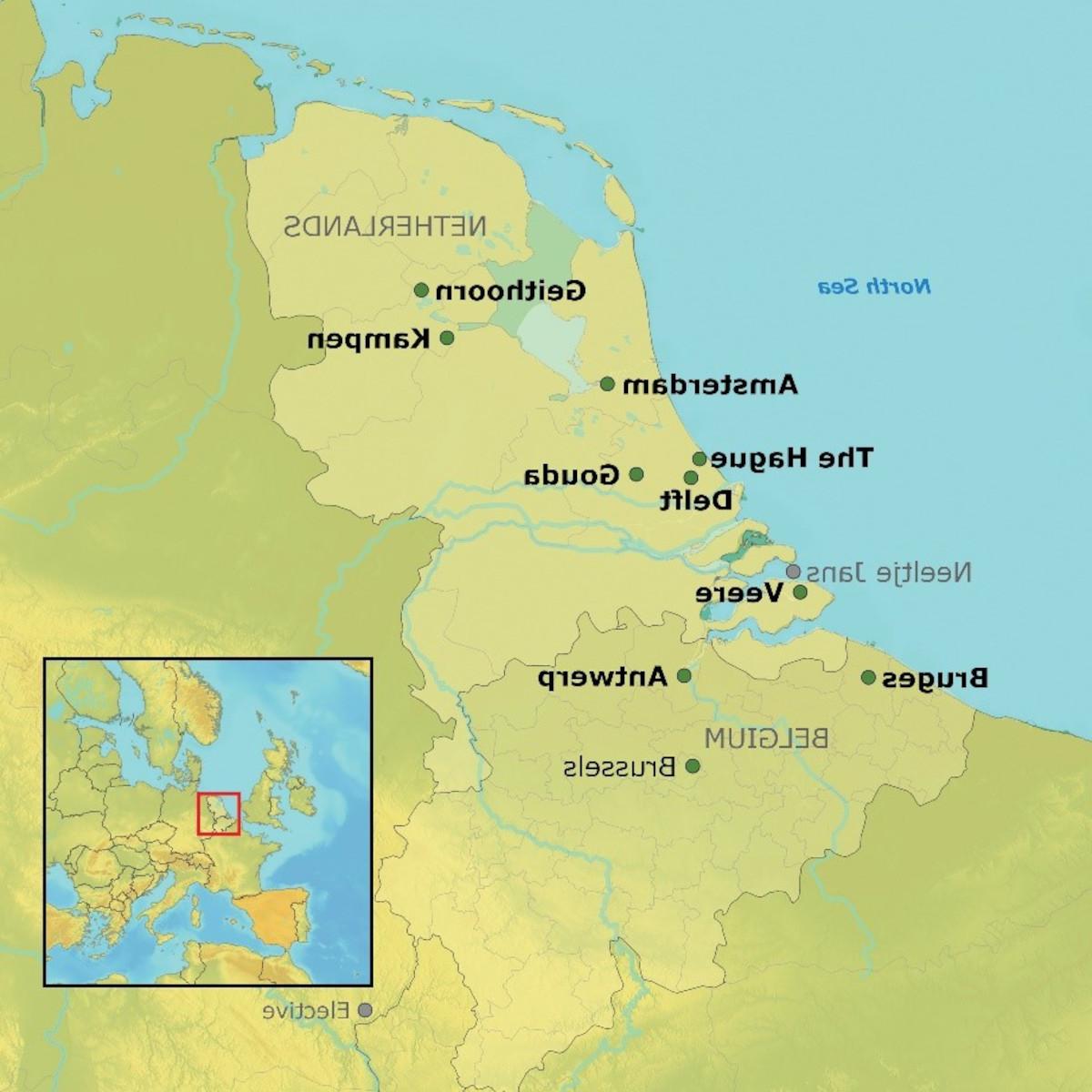 荷兰水道目的地地图